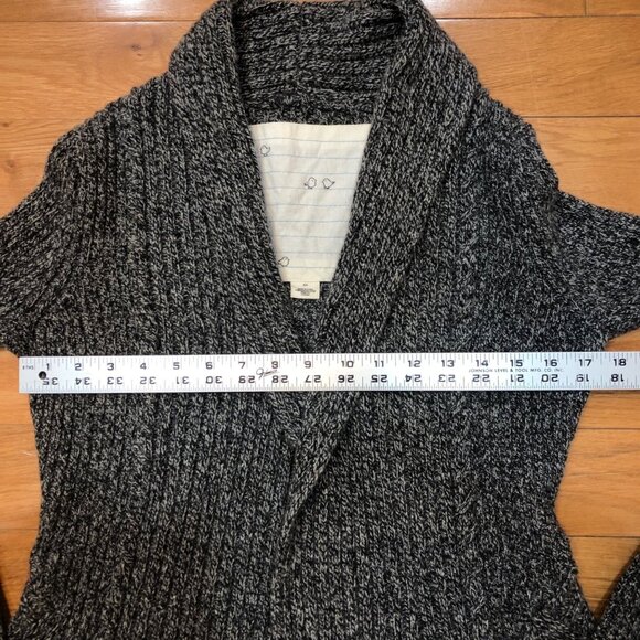 Anthropologie Canary Soft Wool Blend Cable Knit Gray Cardigan Size S/P - Picture 5 of 12